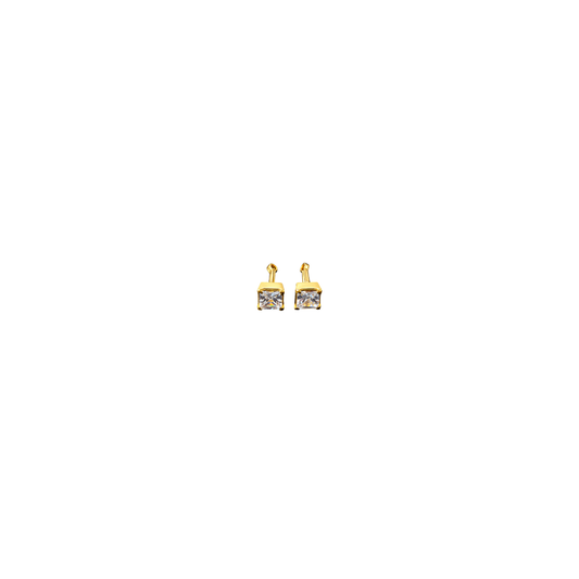 Johnsons 3% Gold Men’s Single Stone Lung Jodi Premium Traditional White Stone Earing For Men (Small)