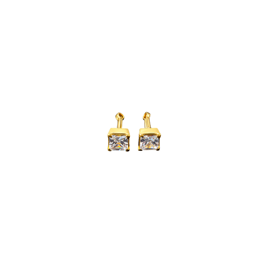 Johnsons 3% Gold Men’s Single Stone Lung Jodi Premium Traditional White Stone Earing For Men (Medium)
