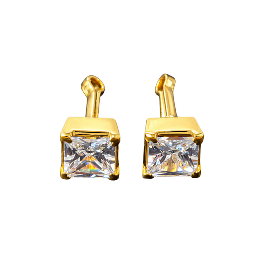 Johnsons 3% Gold Men’s Single Stone Lung Jodi Premium Traditional White Stone Earing For Men (Big)