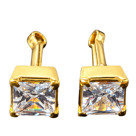 Johnsons 3% Gold Men’s Single Stone Lung Jodi Premium Traditional White Stone Earing For Men (Full)