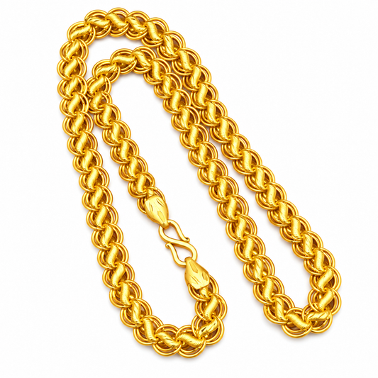 Johnsons 3% Gold Premium Lotus Men’s Chain in 22 inches for Daily Wear