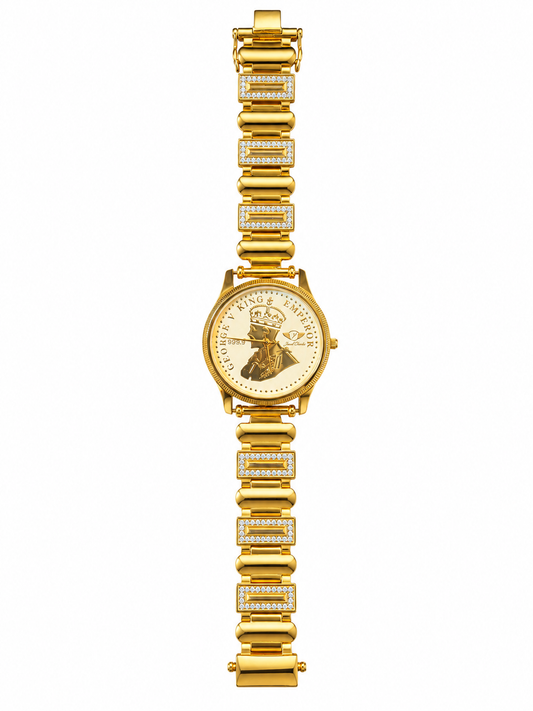 Johnson 1G Gold Victorian Mens Watch Premium Gold Finish Classic Wrist Watch