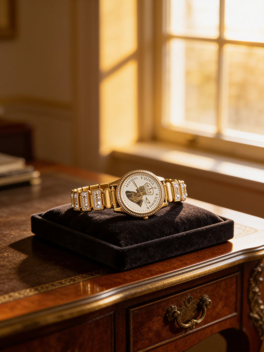 Johnson 1G Gold Victorian Mens Watch Premium Gold Finish Classic Wrist Watch