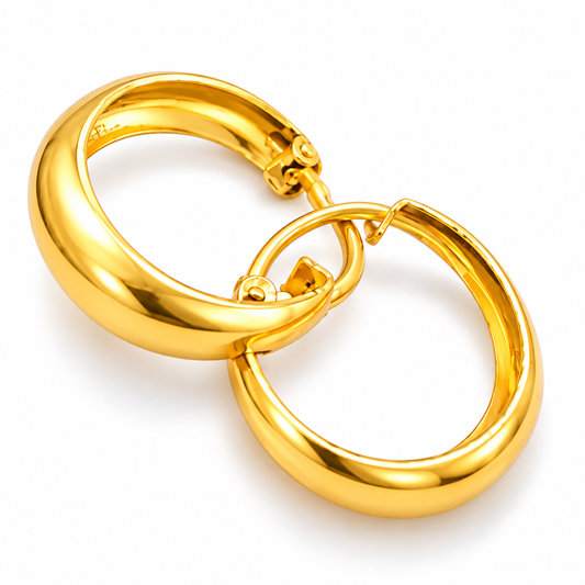 Johnsons 3% Gold Men  Murkiya Gold Hoop Earrings For Traditional Festive and Everyday Ethnic Wear